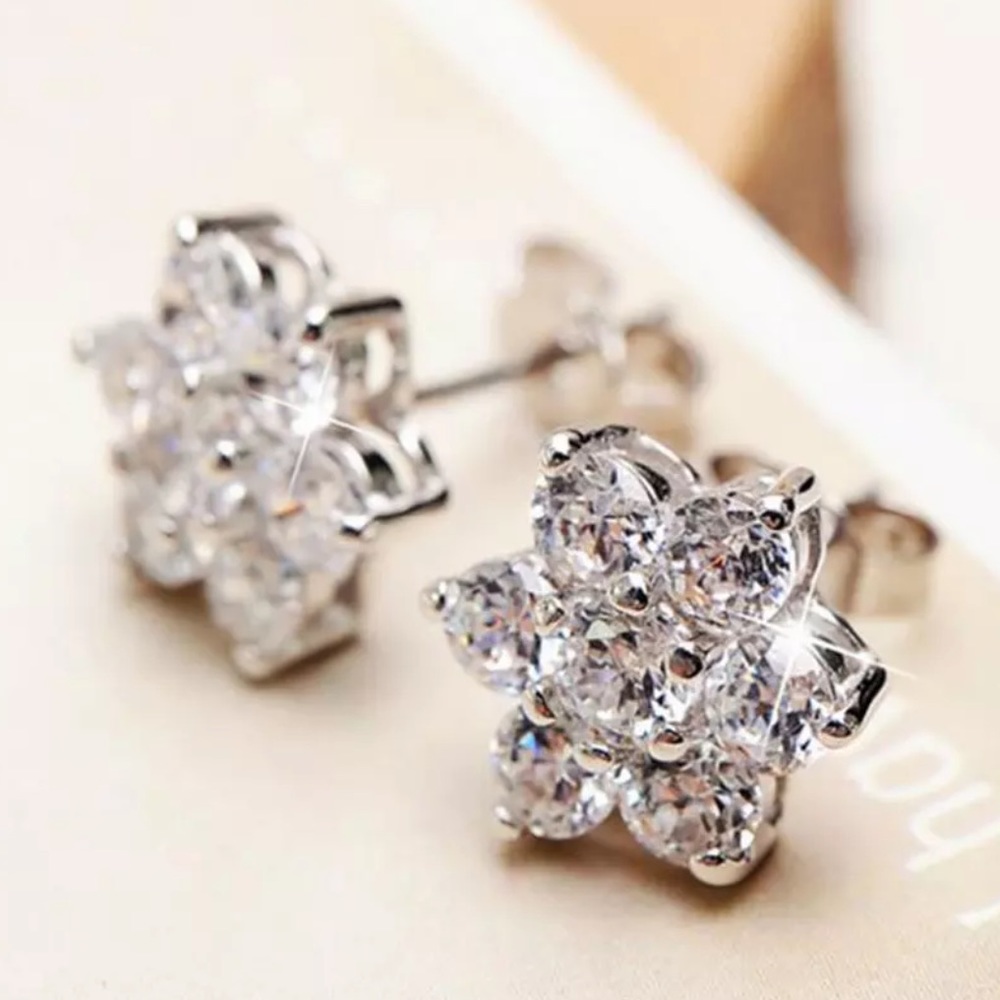 Sterling Silver 925 CZ Stud Earrings
